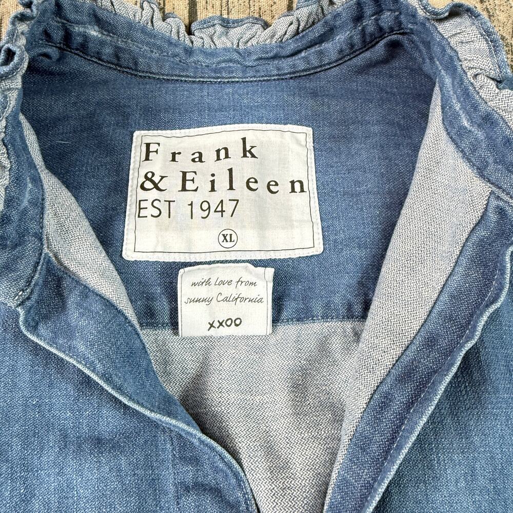 Frank & Eileen Mary Mini Dress Size XL Vintage Stonewashed Indigo Denim Blue - Picture 5 of 12